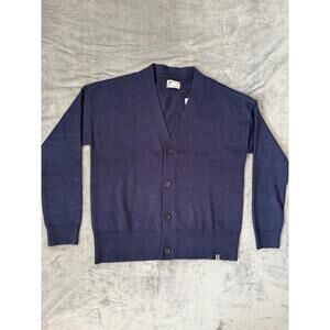 Fila Italia 4 Button Knit Men’s Navy Blue Size Medium Tennis Cardigan